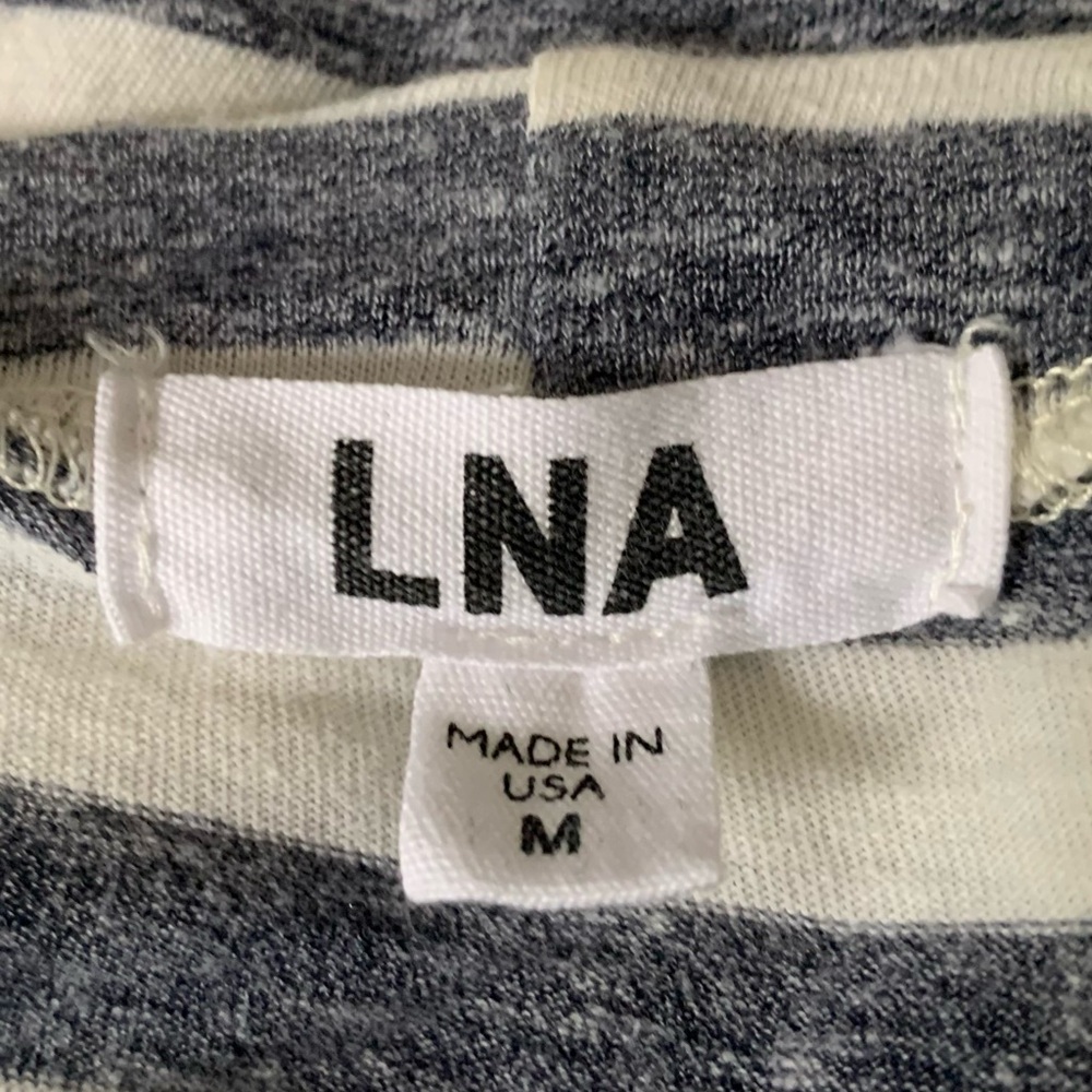 SZ M LNA Gray and Off White Striped Top - Picture 2 of 6